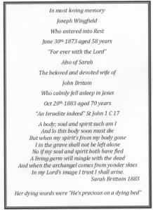 Text transcribed from the gravestone
