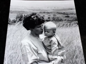 Clare and Sam in the bush in Zaire 1984