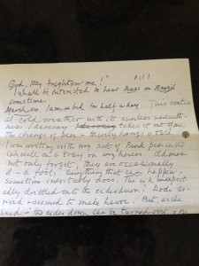 Grandpa's letter recounting his travails with pen and inkwell 14.3.1979