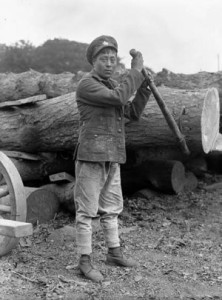 Aboriginal member of the Canadian Forestry Corps in the UK
