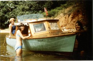 A very skinny teenage me beside The Shark