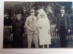 James and Edith Harper [my great-grandparents]at their daughter, Flo's wedding, in 1924.